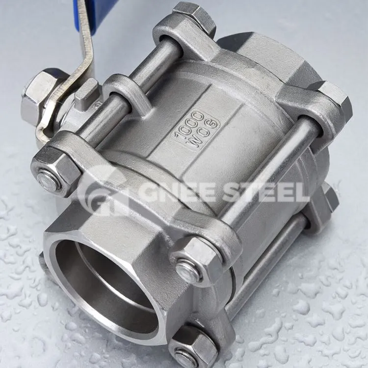 3-delt rustfri kuleventil